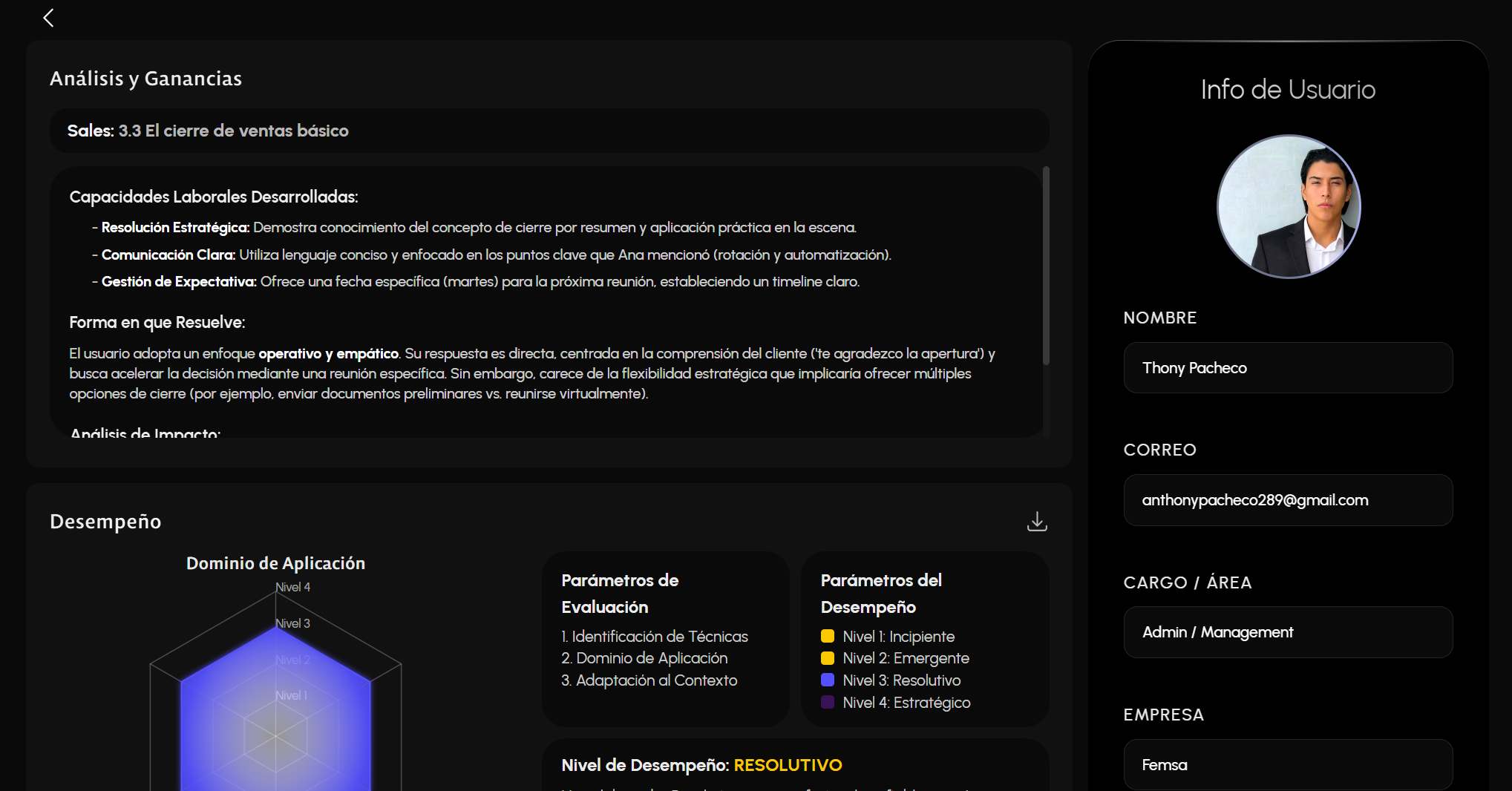 Perfil Usuario Radar