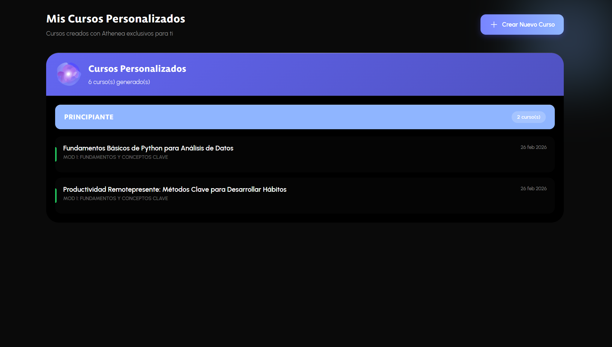 Creación de Cursos Personalizados